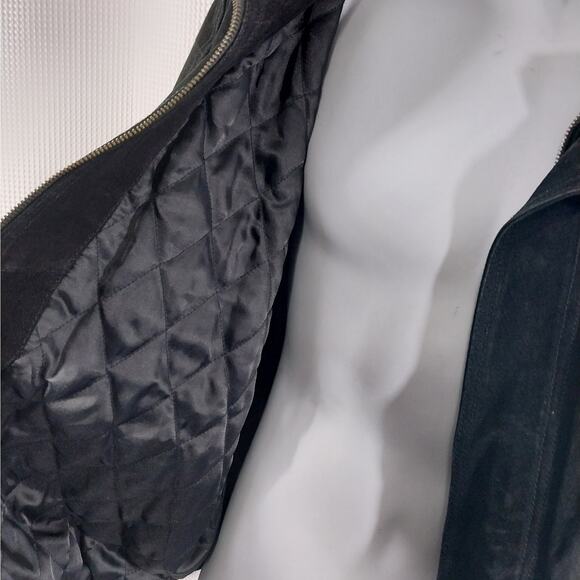 SANTA FE OUTBACK! LUXE BLACK GENUINE SUEDE LEATHER BOMBER STYLE JACKET! SZ XL - Picture 5 of 10